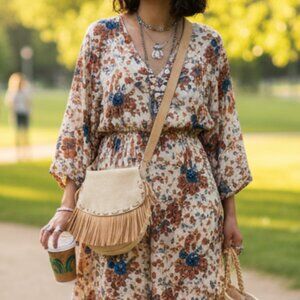 Raw Leather Fringed Crossbody